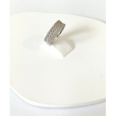 Γυναικείο ασημένιο δαχτυλίδι ανοιχτό με ζιργκόν (SR51)